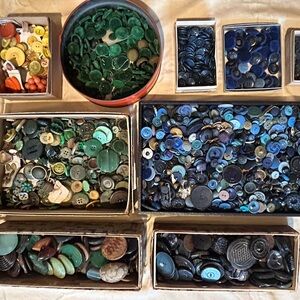 Antique Assorted Colorful Button Collection